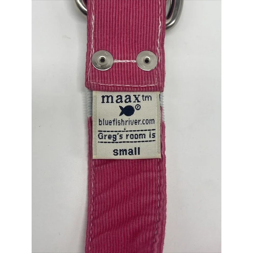 Maax Blue Fish River Corduroy Fabric Pink & Gray Belt Sz Sm New W/O Tags